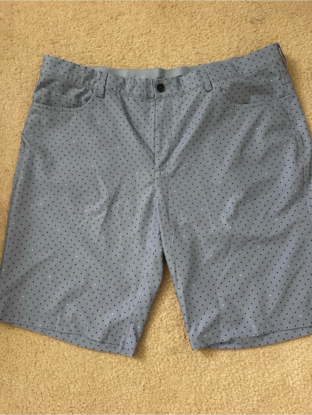 Men's Light Blue Micro-Polka Performance Shorts